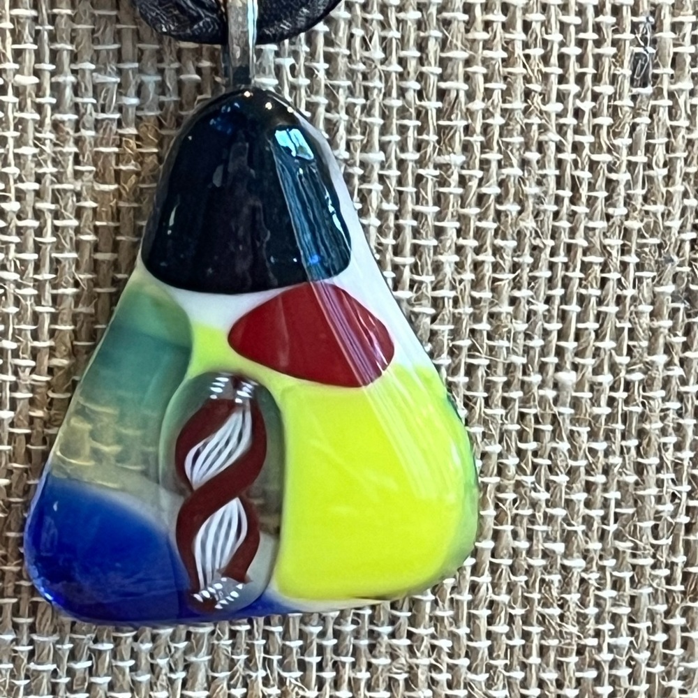 Vintage Murano Art Glass Pendant Necklace - Picture 2 of 3